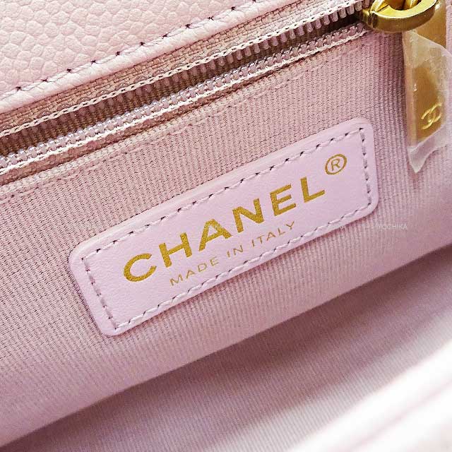 [Pre-loved] 2022AW CHANEL Shoulder bag Matelasse COCO Mark iridescent Metallic lilac Graind Calf(Caviarskin) Mat Gold HW AS2855[LIKE NEW][Authentic]
