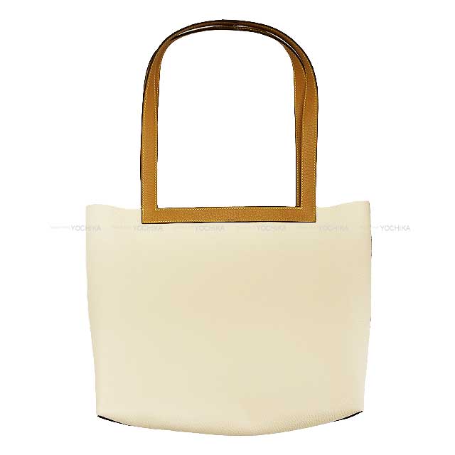 HERMES tote bag Cabasellier 31 Verso Bicolor Nata/Chai Epsom Souple Stamp U[EXCELLENT][Authentic]