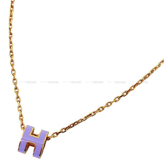 [Pre-loved] HERMES necklace Mini Pop H Lilac Rose Gold Plated Rose Gold HW[LIKE NEW][Authentic]