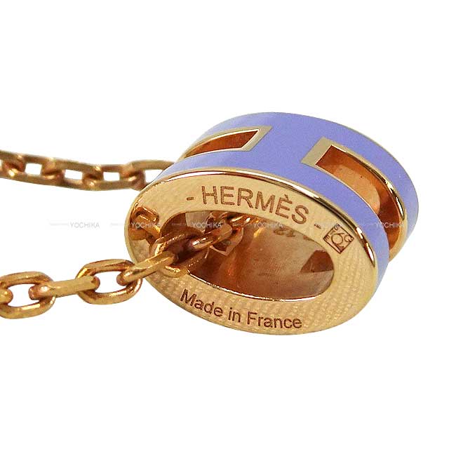 [Pre-loved] HERMES necklace Mini Pop H Lilac Rose Gold Plated Rose Gold HW[LIKE NEW][Authentic]