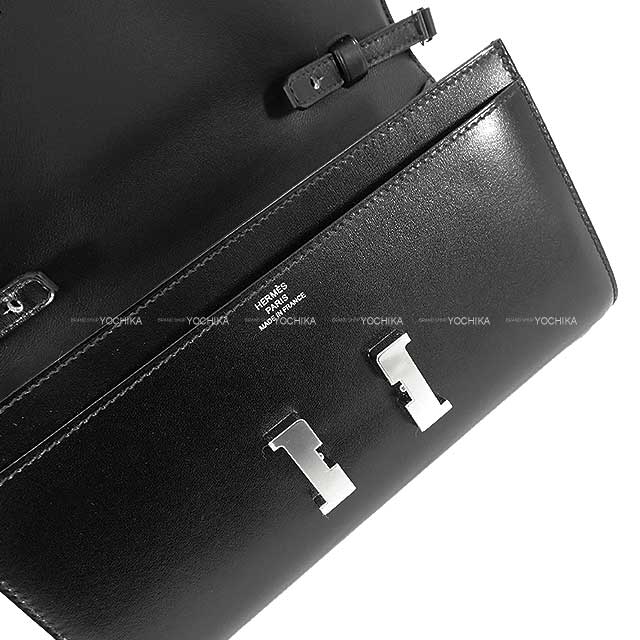 HERMES long wallet Constance Long wallet To Go Noir (Black) Box Calf Silver HW Stamp W[BRAND NEW][Authentic]