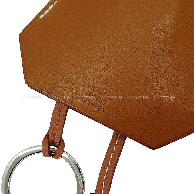 HERMES keyring(key holder) Crochette Fauve Veau Barenia Silver HW Stamp W[BRAND NEW][Authentic]