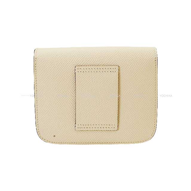 HERMES Bi-fold wallet Constance Slim Nata Veau Epsom Silver HW Stamp B[EXCELLENT][Authentic]