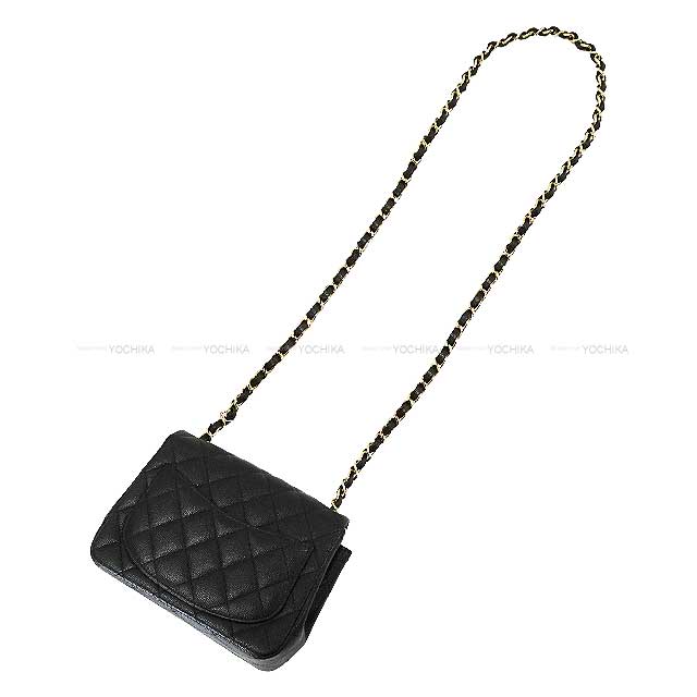 [Pre-loved] CHANEL Shoulder bag COCO Mark Matelasse  Mini Chain shoulder bag Noir (Black) Graind Calf(Caviarskin) Champagne Gold HW A35200[LIKE NEW][Authentic]