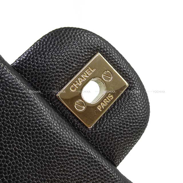 [Pre-loved] CHANEL Shoulder bag COCO Mark Matelasse  Mini Chain shoulder bag Noir (Black) Graind Calf(Caviarskin) Champagne Gold HW A35200[LIKE NEW][Authentic]