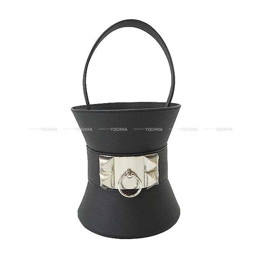 HERMES Handbag Mini Medor COLLIER DE CHIEN Noir (Black) Veau Epsom Stamp W[BRAND NEW][Authentic]