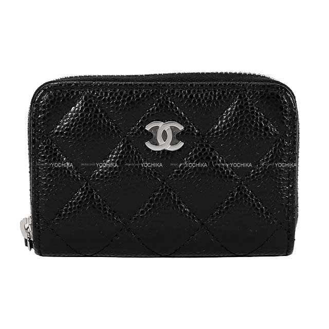 CHANEL change purse Matlasse Classic Zip Coin Purse Noir (Black)/Bordeaux Graind Calf(Caviarskin) Silver HW AP0216[BRAND NEW][Authentic]