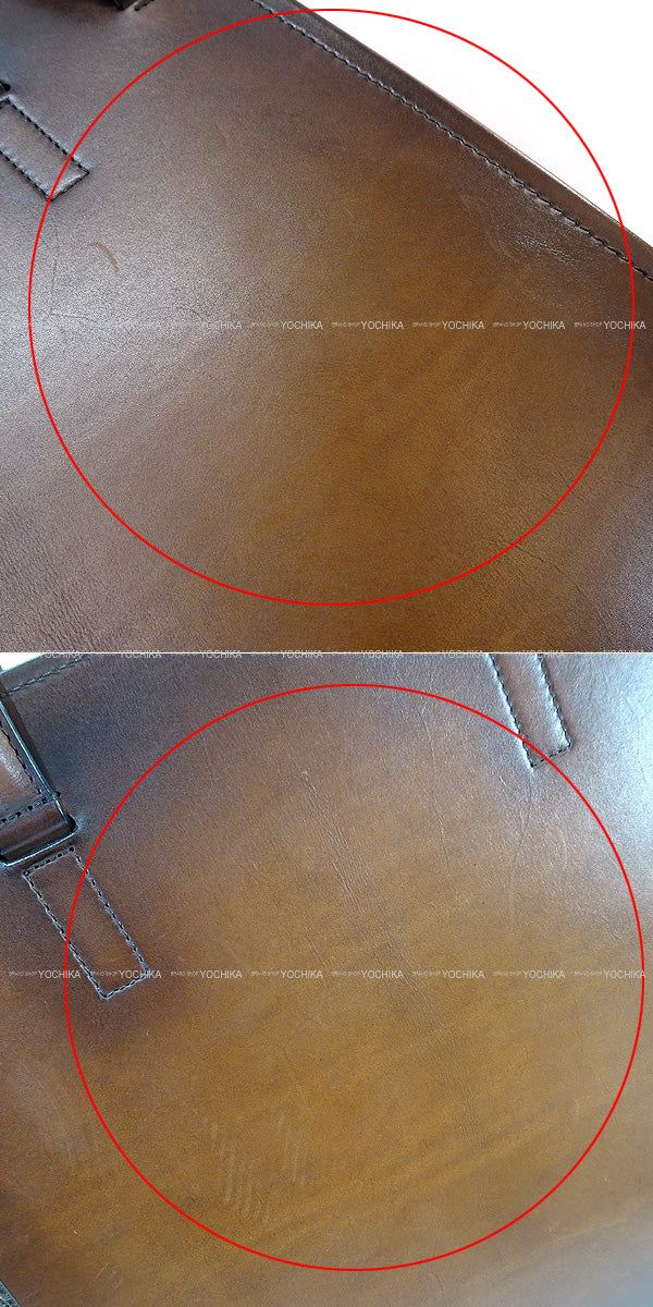 [Pre-loved] 2023SS Berluti tote bag Luti38 ショルダー CACAO INTENSO Venezia leather Mat Silver HW LUTI_38-V1[LIKE NEW][Authentic]