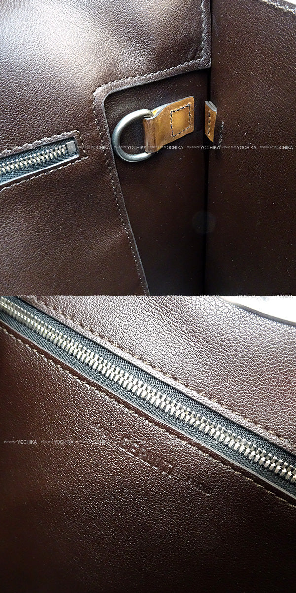 [Pre-loved] 2023SS Berluti tote bag Luti38 ショルダー CACAO INTENSO Venezia leather Mat Silver HW LUTI_38-V1[LIKE NEW][Authentic]