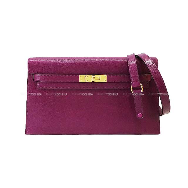 HERMES Clutch bag Kelly Elan 2WAY Anemone Chevre Chamkila Gold HW Stamp W[BRAND NEW][Authentic]