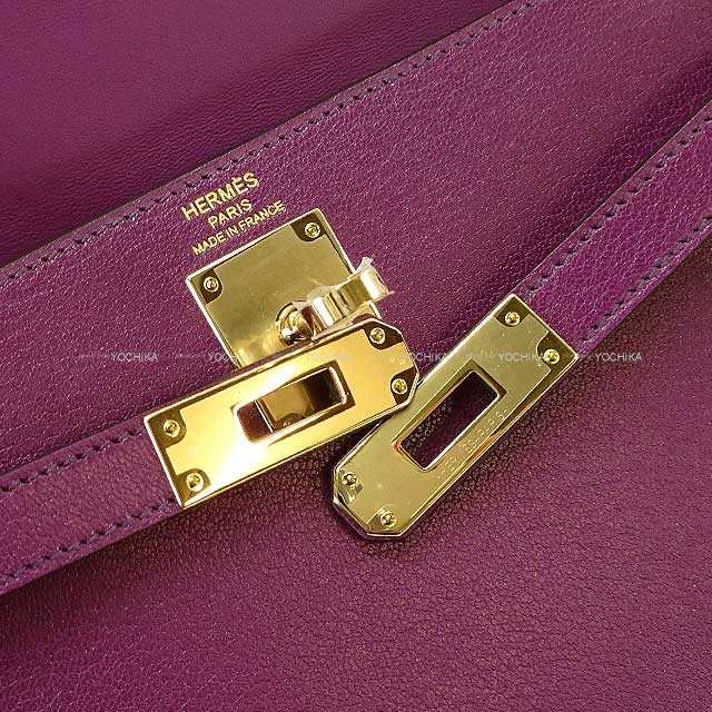 HERMES Clutch bag Kelly Elan 2WAY Anemone Chevre Chamkila Gold HW Stamp W[BRAND NEW][Authentic]