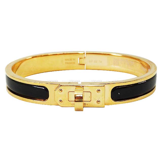 HERMES bracelet Bangle Mini Click Kelly PM Noir (Black) Lacquer Rose Gold Plated Rose Gold HW[BRAND NEW][Authentic]