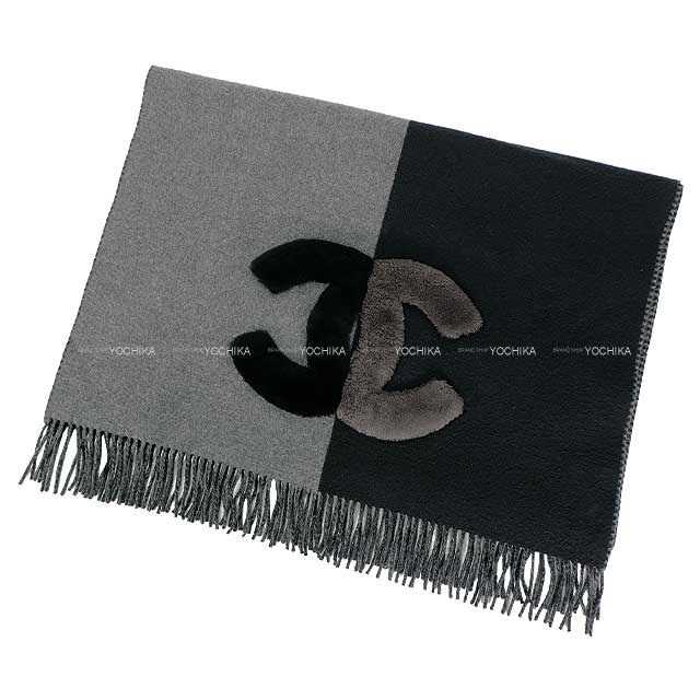 2024AW CHANEL Stall COCO NEIGE CC Bicolor Noir (Black)/Grey Cashmere/Mouton AA9426[EXCELLENT][Authentic]