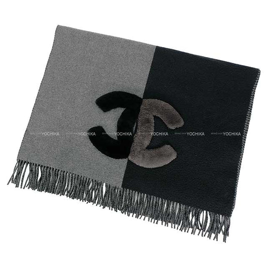 2024AW CHANEL Stall COCO NEIGE CC Bicolor Noir (Black)/Grey Cashmere/Mouton AA9426[EXCELLENT][Authentic]