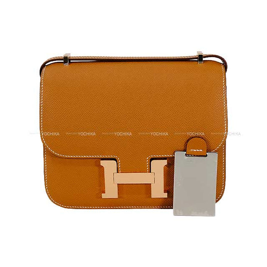 HERMES Shoulder bag Constance 3 18 Miroir Gold Ever Grain Rose Gold HW Stamp W[BRAND NEW][Authentic]