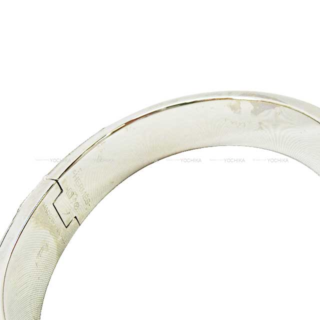 [Pre-loved] HERMES bracelet Bangle Clic H PM Flamingo Soufre Silver HW[LIKE NEW][Authentic]