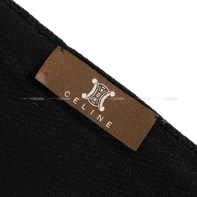 CELINE Stall Trionf Stole Noir (Black) Wool/Silk/Cashmere[EXCELLENT][Authentic]