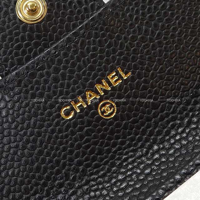 CHANEL card holder Matelasse Coco Mark Timeless Classic Flap Noir (Black) Graind Calf(Caviarskin) Gold HW AP0214[BRAND NEW][Authentic]