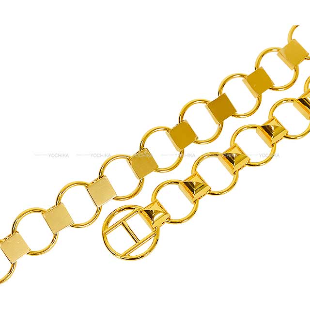 HERMES belt Chaine Medor Chain Studs #M Gold Gold Plated[EXCELLENT][Authentic]