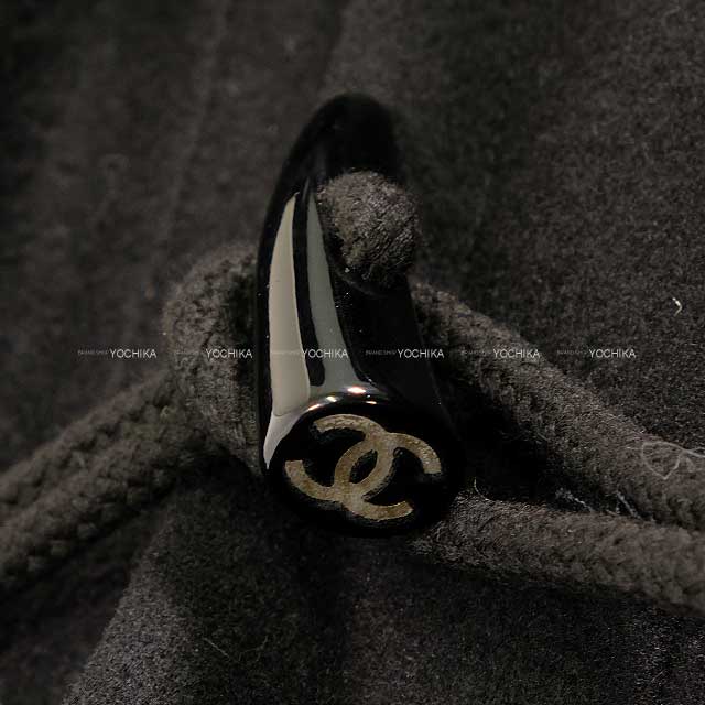 CHANEL Duffle coat Long Hooded Toggle Button Coco Mark Noir (Black) Wool 06A P29341[EXCELLENT][Authentic]
