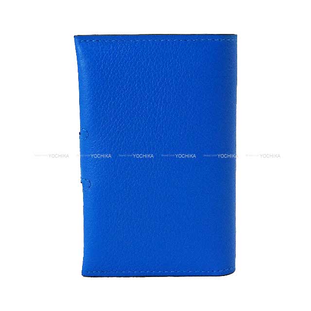 HERMES card holder R.M.S Holder Clou de Selle Button Bleu Royal/Noir (Black) Evercolor Silver HW Stamp W[BRAND NEW][Authentic]