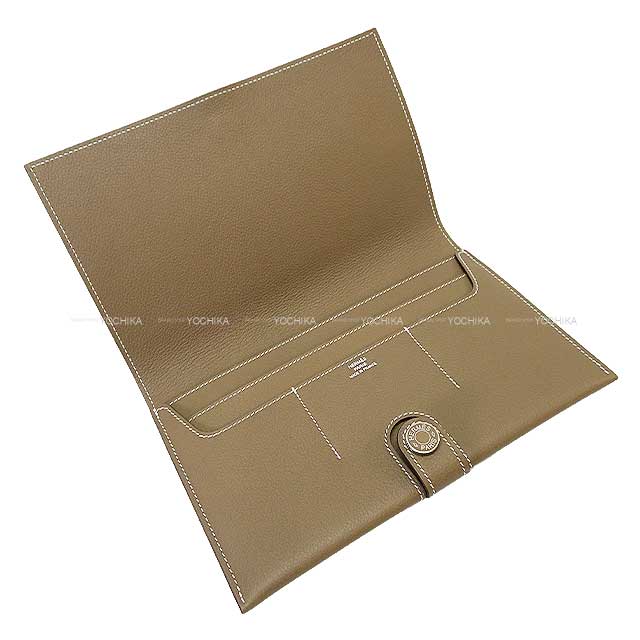HERMES long wallet Passport Case R.M.S Toutanman Wallet Etoupe Evercolor Silver HW Stamp W[BRAND NEW][Authentic]