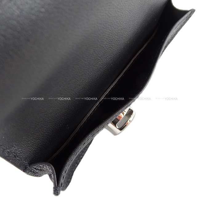 HERMES card holder Dogon Card holder Noir (Black) Veau Togo Silver HW Stamp W[BRAND NEW][Authentic]