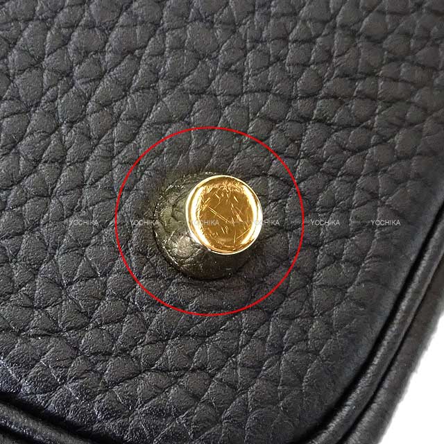 HERMES Handbag Picotin Lock 22 MM Noir (Black) Taurillon Clemence Gold HW Stamp B[EXCELLENT][Authentic]