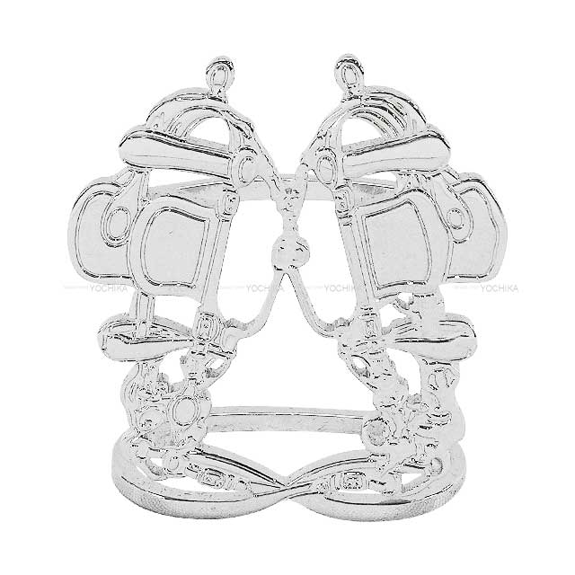 2023AW HERMES Scarf ring 70 Brides de GalaPalladium Brass Silver HW[EXCELLENT][Authentic]