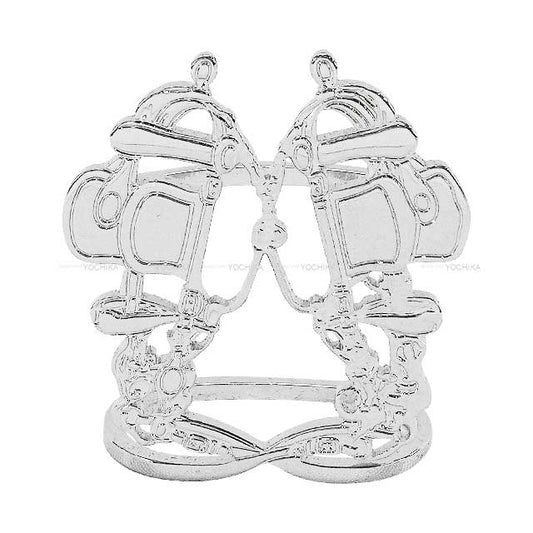 2023AW HERMES Scarf ring 70 Brides de GalaPalladium Brass Silver HW[EXCELLENT][Authentic]