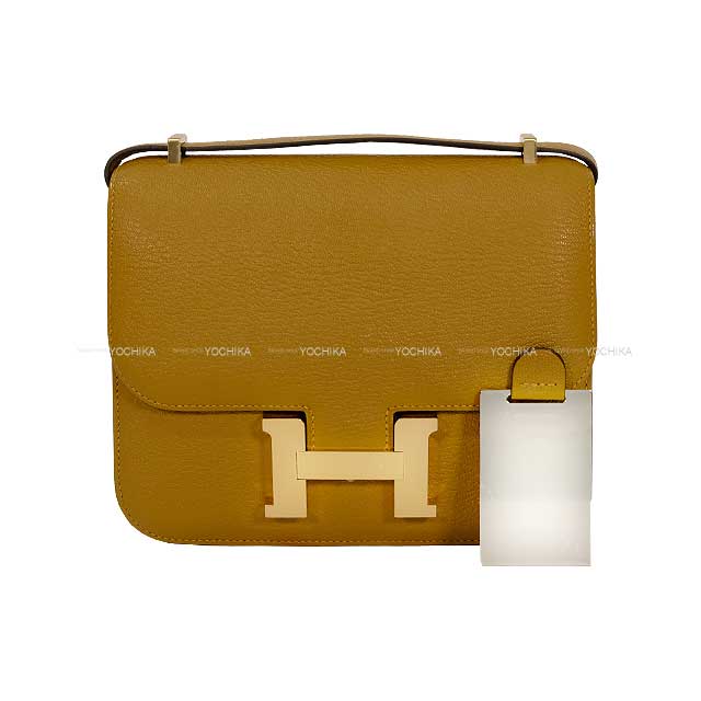 HERMES Shoulder bag Constance 3 18 Miroir Verso Kraft/Blue brume  Chevre Myzore Champagne Gold HW Stamp W[BRAND NEW][Authentic]