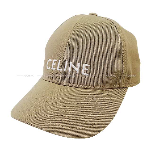 CELINE cap Logo Baseball Beige Cotton Gold HW 2AUA1746P.40BB[BRAND NEW][Authentic]