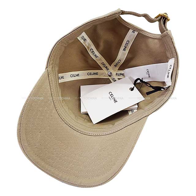 CELINE cap Logo Baseball Beige Cotton Gold HW 2AUA1746P.40BB[BRAND NEW][Authentic]