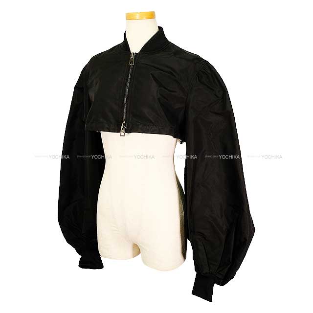 Dior Cropped Bomber Jacket Noir (Black) silk faille 517C83A6540_X9000[EXCELLENT][Authentic]