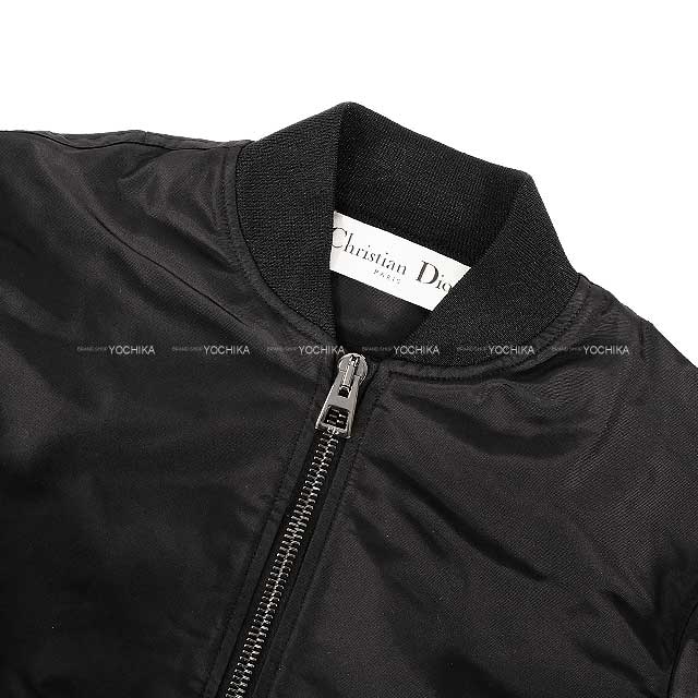 Dior Cropped Bomber Jacket Noir (Black) silk faille 517C83A6540_X9000[EXCELLENT][Authentic]