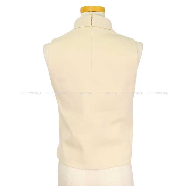 CELINE Tops Ladies Sleeveless Overturned Collar Cream Wool S 75PY2X37012CR[BRAND NEW][Authentic]