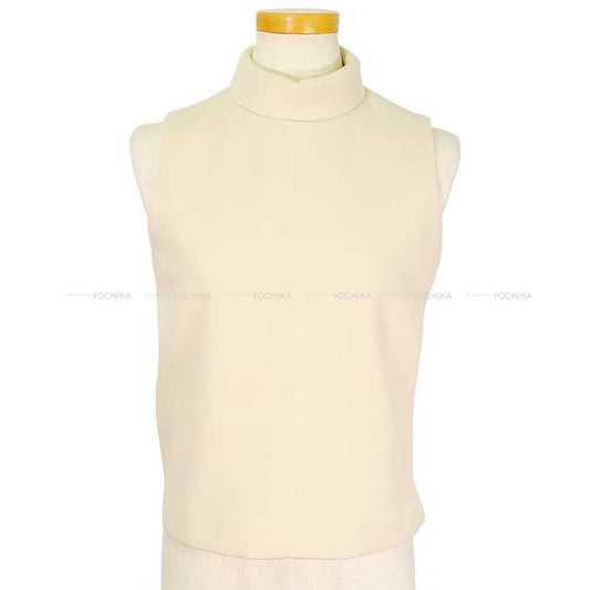 CELINE Tops Ladies Sleeveless Overturned Collar Cream Wool S 75PY2X37012CR[BRAND NEW][Authentic]