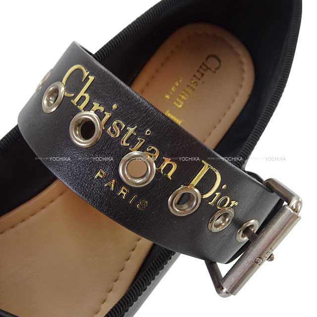 2025 Cruise Dior ballet shoes(flat shoes) Flat Shoes Dior Punk Ballerina #38 Noir (Black) Calf KD8946SCG90038[BRAND NEW][Authentic]