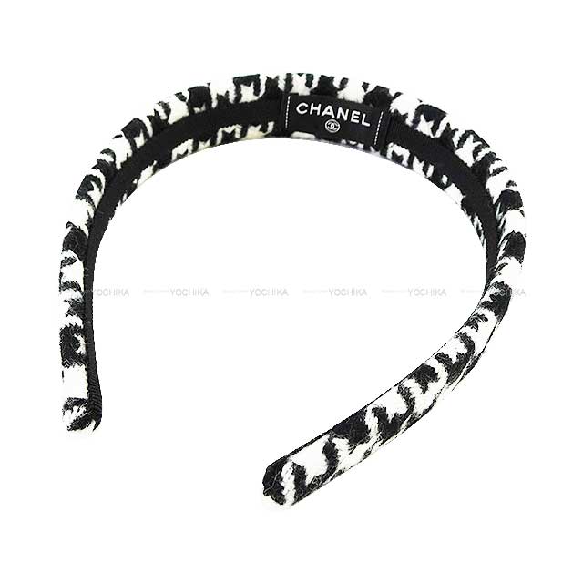 2024 AW CHANEL hair accessories Headband Coco Houndstooth Pattern Headband Noir (Black)/Blanc (White) Wool AAA262[BRAND NEW][Authentic]