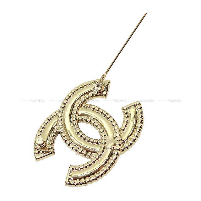 CHANEL broach Coco Mark Rhinestone Chanel Logo Gold Champagne Gold HW ABA867[BRAND NEW][Authentic]