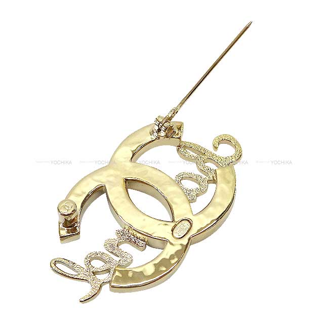 2024 Cruise Collection CHANEL broach Logo Coco Mark Rhinestone Pearl Gold Champagne Gold HW ABB778[BRAND NEW][Authentic]