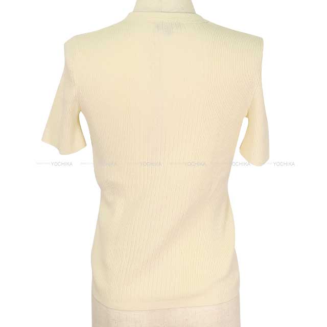 2025 Cruise Collection CHANEL Short sleeve t shirt Ladies Front Coco Mark Ivory Cotton/Polyurethane/Nyron P78369[BRAND NEW][Authentic]