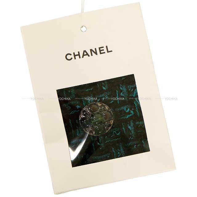 2024‐2025AW CHANEL Vests Ladies Tweed Sleeveless Clear Cross Button Jacket Green Cotton/Acrylic/Polyester/Wool/Nylon #34 P77759[BRAND NEW][Authentic]