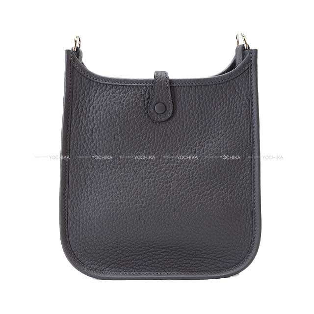 HERMES Shoulder bag Evelyne 16 TPM Sangles Caval Gris Misty/Noir (Black) Taurillon Clemence Silver HW Stamp W[BRAND NEW][Authentic]