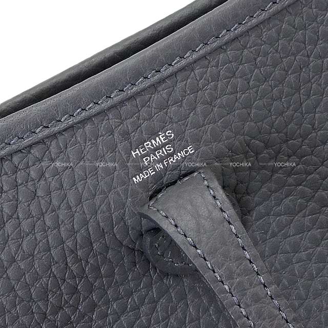 HERMES Shoulder bag Evelyne 16 TPM Sangles Caval Gris Misty/Noir (Black) Taurillon Clemence Silver HW Stamp W[BRAND NEW][Authentic]