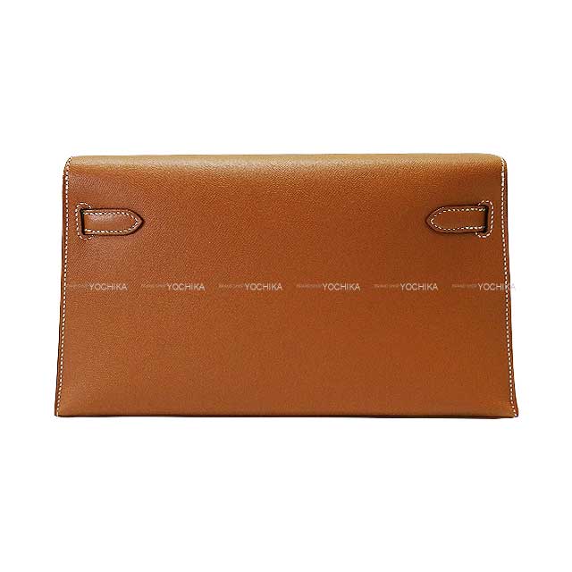 [Pre-loved] HERMES Clutch bag Kelly Elan Gold Veau Madame Gold HW Stamp B[LIKE NEW][Authentic]