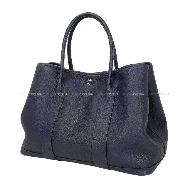 [Pre-loved] HERMES tote bag Garden Party 36 PM Bleu Nuit Vache Country Silver HW Stamp Y[USED A][Authentic]