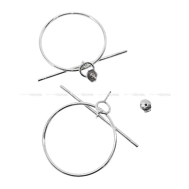 HERMES pierced earring Loop Echappee MM Silver Silver925 Silver HW[BRAND NEW][Authentic]