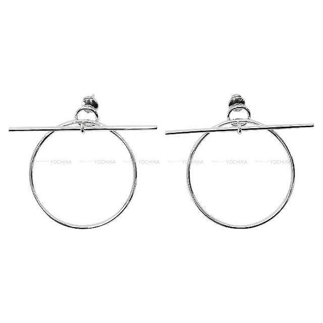 HERMES pierced earring Loop Echappee MM Silver Silver925 Silver HW[BRAND NEW][Authentic]