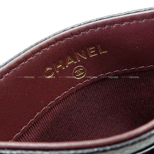 2025 Spring/Summer Limited CHANEL card holder Classic Flat Matelasse Coco Mark Noir (Black)/Bordeaux Graind Calf(Caviarskin) Gold HW AP4472[BRAND NEW][Authentic]